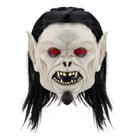 Máscara de látex com capa facial completa Black Hair Ghost Halloween