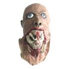 Máscara de látex de Halloween: rosto assustador, crânio exposto, sangue, adultos