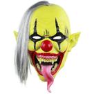 Máscara de látex de palhaço, capa facial completa, fantasia de Halloween, amarela