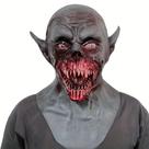 Máscara de látex híbrida de vampiro e zumbi com efeitos de sangue no Halloween