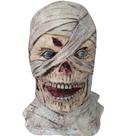Máscara de látex para múmia com design assustador semelhante a um zumbi para o Halloween