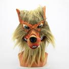 Máscara de látex realista com cabeça de lobo para Halloween e cosplay
