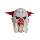 Máscara de látex vermelha brilhante com gola redonda para Halloween