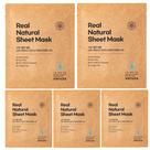 Máscara de lençol natural K-Beauty Real com ampola azul com lençol cru e não fluorescente, verificada pelo EWG, não transgênica, livre de crueldade, sem fragrância artificial, firmadora de 5 unidades