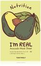 Máscara de lençol TONYMOLY I'm Real Avocado, 10 unidades, pacote com 1