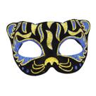 Máscara de máscara Cat Glitter Colorful Tiger Design Blue PVC