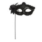 Máscara de máscaras ABOOFAN Venetian Mardi Gras Lace com bastão