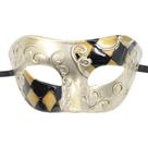 Máscara de máscaras em estilo veneziano em PVC dourado e preto