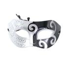 Máscara de meia face com design elegante em PVC preto e branco em espiral