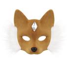 Máscara de meia face Therian Fox Cat para animais de pele sintética para cosplay
