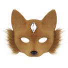 Máscara de meia face Therian Fox Cat para animais de pele sintética para cosplay