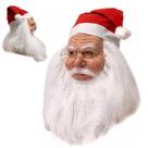 Mascara de Papai Noel Realista Natal Natalino Latex Fantasia Barba Oculos Gorro Festa Fim de Ano Confraternizaçao Diversao Celebraçao