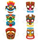 Máscara de papel totem colorido com tema havaiano para cosplay