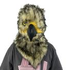 Máscara de pelúcia Grey Eagle com boca em movimento para cosplay de Halloween