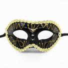 Máscara de plástico de cosplay decorada com renda de Halloween, meia face