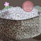 Máscara de proteção respiratória não profissional de tecido beige floral miúdo