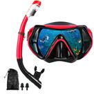 Máscara de snorkel DIPUKI para mergulho, mergulho e natação (VERMELHA)