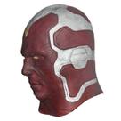 Máscara de visão Avengers Cosplay Latex Red Silver, tamanho único