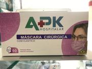 Máscara descartável cirúrgica tripla camada rosa - apk hospitalar