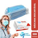 Máscara descartável tripla azul (pct c/300) - promask