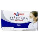 Máscara Descartável Tripla Branca Com 50Un SSPlus - QLB