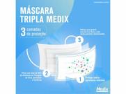 Máscara Descartável Tripla Branca com Elástico 50un Medix Brasil Máscara Descartável Tripla Branca com Elástico 50un Medix Brasil