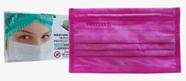 Máscara Descartável Tripla C/ Elástico Rosa Pink c/ 50 Unidades Protdesc
