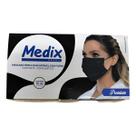 Máscara Descartável Tripla Medix Preta 50 Unidades