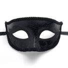Máscara Erythem Venetian Masquerade para homens preta de meia face