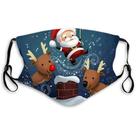 Máscara facial Christmas Santa Elk Print de algodão respirável