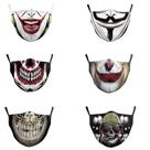Máscara facial Clown, impressão 3D, conjunto lavável e reutilizável, 6 unidades Máscara facial Clown, impressão 3D, conjunto lavável e reutilizável, 6 unidades