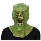 Máscara facial completa de látex com capacete Green Goblins Party Cosplay