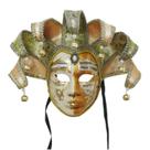 Máscara facial completa Venetian Elegant Gold & White Music Note