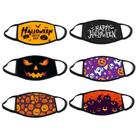Máscara facial de algodão com estampa de abóbora de Halloween, conjunto de 6