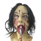Máscara facial de látex Horror Bloody Zombie com pele ferida