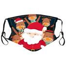 Máscara facial de Natal Papai Noel de algodão respirável e reutilizável Máscara facial de Natal Papai Noel de algodão respirável e reutilizável