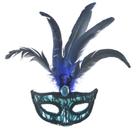 Máscara facial de penas roxas para festa de Halloween Ven