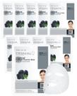 Máscara Facial DERMAL Charcoal Collagen Essence - 10 Unidades - Purificante de Poros