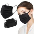 Máscara facial descartável Borje Black 50 unidades de proteção de 3 camadas