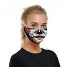 Máscara facial digital com estampa de caveira, cosplay de Halloween, reutilizável