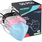 Máscara facial HALIDODO KN95 de segurança respirável de 5 camadas, 50 pacotes