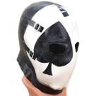 Máscara facial integral de látex com capacete Spade Heart para cosplay de festa