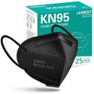 Máscara facial LEMENT KN95 Black 5 Layer Cup Dust Safety x25