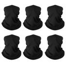 Máscara facial Neck Gaiter Bandana, pacote com 6 unidades Finvizo Black