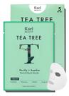 Máscara facial Rael Tea Tree com extratos de frutas para todos os tipos de pele, 5 folhas