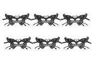 Máscara Feminina Em Renda Small Butterfly Preta Kit C/ 6 Pçs