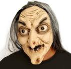 Máscara Ginoba Halloween Bruxa Assustadora de Látex Mulher Idosa