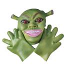 Máscara Green Monster Latex com luvas para festas