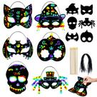 Máscara Halloween Crafts MGParty Rainbow Scratch, 24 unidades para crianças