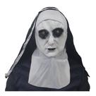 Máscara Halloween Freira em Látex com Véu e Gola